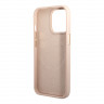Чехол Guess PU 4G Plate metal logo Hard для iPhone 14 Pro Max, розовый (Magsafe)