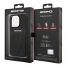 Кожаный чехол AMG Leather Curved lines Hard для iPhone 14 Pro, черный (MagSafe)