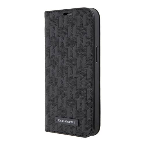 Karl Lagerfeld iPhone 14 Pro Book Case Saffiano Monogram Black