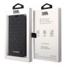 Чехол Lagerfeld PU Saffiano Monogram Booktype для iPhone 14 Pro Max, черный