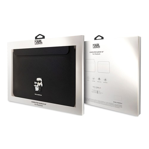 Чехол-папка Karl Lagerfeld Saffiano Sleeve NFT Karl & Choupette для Macbook 16", черный