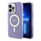Чехол Guess Glitter Metal outline Hard для iPhone 13 Pro, фиолетовый/золотой (MagSafe)