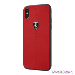 Кожаный чехол Ferrari Heritage W Hard для iPhone X/Xs, красный