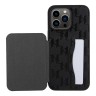 Lagerfeld для iPhone 15 Pro чехол Cardslot Stand PU Saffiano Monogram NFT Choupette Hard Black