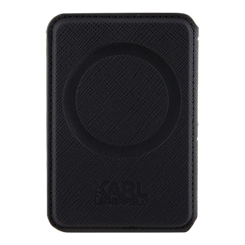Karl Lagerfeld магнитный бумажник-подставка Wallet MagSafe Cardslot Stand Saffiano Monogram Plate loogo Black