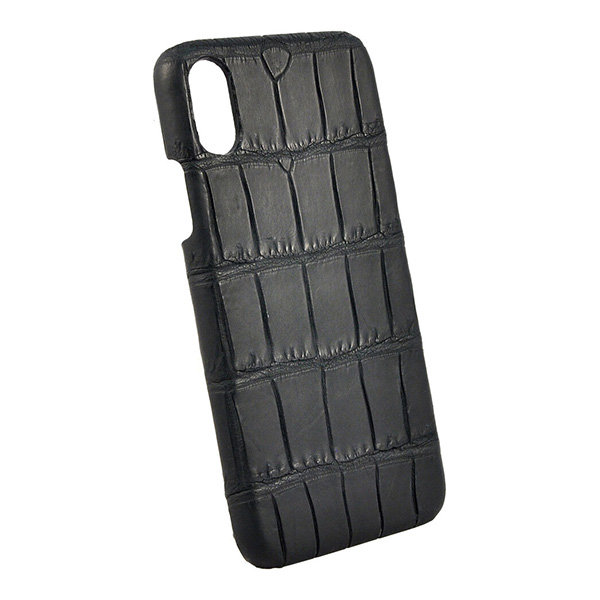 Кожаный чехол Toria Exotic Crocodile Hard для iPhone X/XS, черный