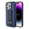 BMW для iPhone 15 Pro Max чехол GripStand M-Collection PU Tricolor line Hard Navy