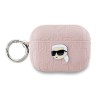 Karl Lagerfeld для Airpods Pro 2 чехол PU Saffiano Monogram with ring NFT Metal Head Karl Pink