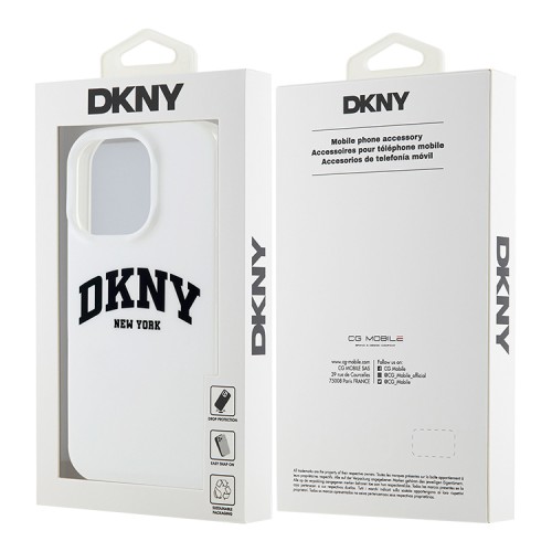DKNY для iPhone 16 Pro чехол PC/TPU Double layer Arch Logo White