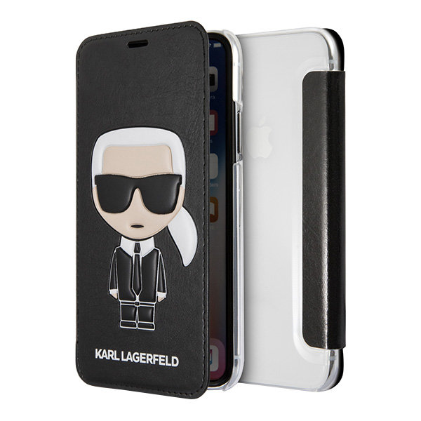 Чехол Karl Lagerfeld Iconic Karl Booktype для iPhone X/XS, черный