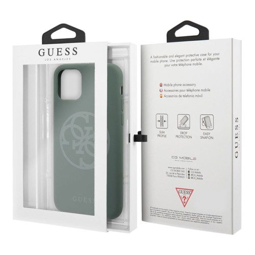 Чехол Guess Silicone collection 4G logo для iPhone 11, зеленый