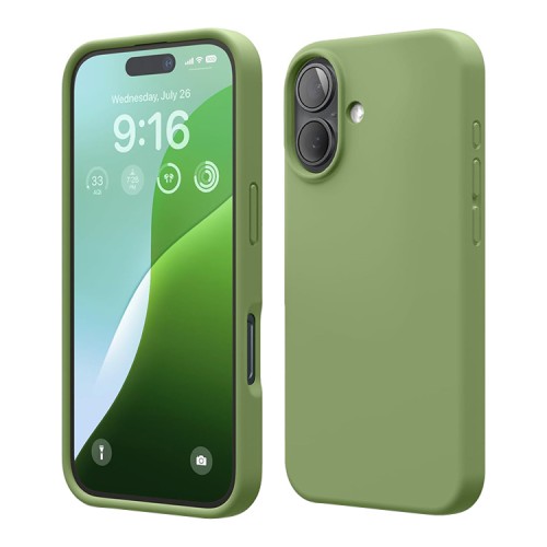 Elago для iPhone 16 чехол Soft silicone (Liquid) Cedar Green