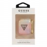 Чехол Guess Tie & Dye Triangle Electroplate logo с кольцом для Airpods 1/2, розовый