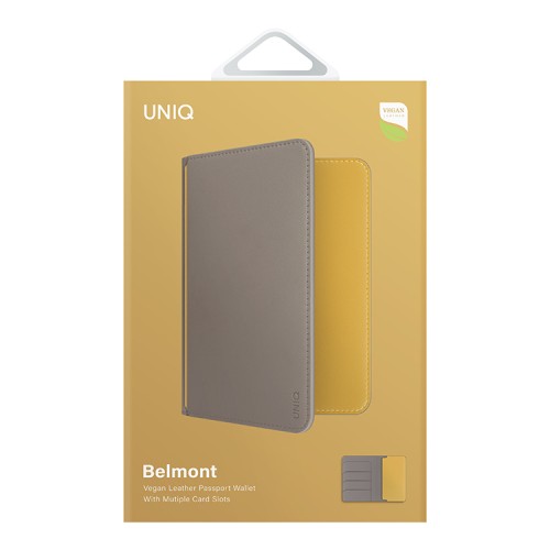 Uniq обложка на паспорт Belmont RFID-blocking passport holder Canary Yellow/Flint Grey