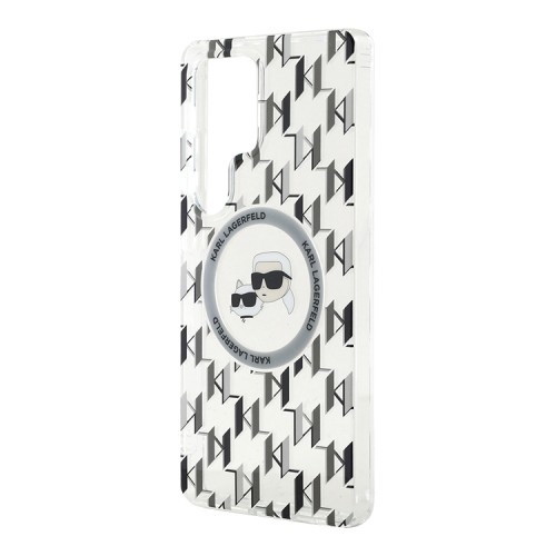 Karl Lagerfeld для Galaxy S25 Ultra чехол PC/TPU Monogram NFT Karl & Choup Metal Cam Hard Trsp (MagSafe)