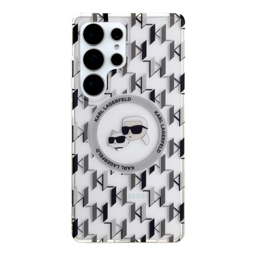 Karl Lagerfeld для Galaxy S25 Ultra чехол PC/TPU Monogram NFT Karl & Choup Metal Cam Hard Trsp (MagSafe)
