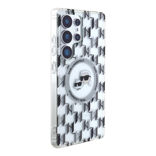 Karl Lagerfeld для Galaxy S25 Ultra чехол PC/TPU Monogram NFT Karl & Choup Metal Cam Hard Trsp (MagSafe)