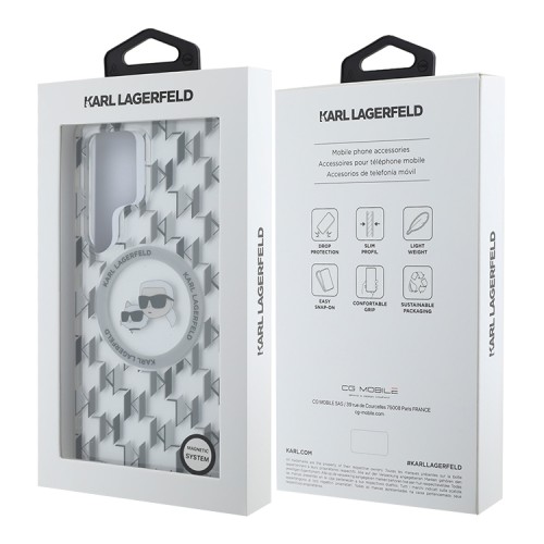 Karl Lagerfeld для Galaxy S25 Ultra чехол PC/TPU Monogram NFT Karl & Choup Metal Cam Hard Trsp (MagSafe)