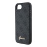 Guess для iPhone 16e чехол PU 4G Script metal logo Hard Black (MagSafe)