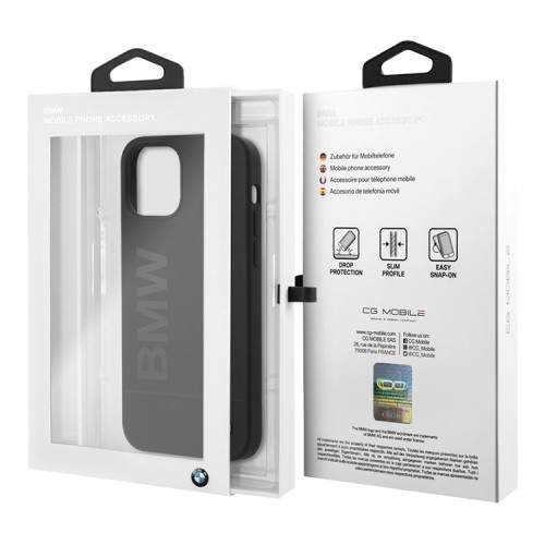 Чехол BMW Signature Liquid Silicone Laser logo для iPhone 12 Pro Max, черный