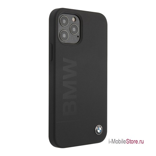 Чехол BMW Signature Liquid Silicone Laser logo для iPhone 12 Pro Max, черный