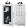 Karl Lagerfeld для iPhone 16 Pro чехол Liquid Silicone Sketch Karl&Choupette Black (MagSafe)