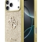 Guess для iPhone 17 Pro чехол Fixed Glitters 4G Big metal logo Hard Gold
