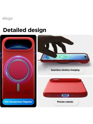 Elago для iPhone Air чехол Magnetic Silicone Red (MagSafe)