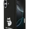 Karl Lagerfeld для iPhone 17 чехол Liquid silicone NFT Choupette Metal Cam Hard Black (MagSafe)