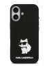 Karl Lagerfeld для iPhone 17 чехол Liquid silicone NFT Choupette Metal Cam Hard Black (MagSafe)