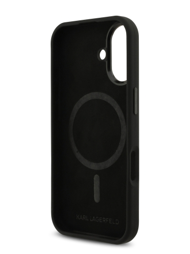 Karl Lagerfeld для iPhone 17 чехол Liquid silicone NFT Choupette Metal Cam Hard Black (MagSafe)