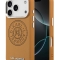 Karl Lagerfeld для iPhone 17 Pro Max чехол PU Perforated Round logo Metal camera Hard Brown (MagSafe)