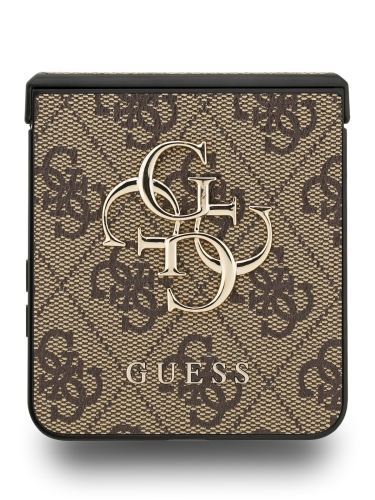 Guess для Galaxy Z Flip7 чехол PU 4G Big metal logo Hard Brown