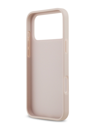 (Уценка) Guess для iPhone 17 Pro Max чехол PU 4G Double cardslot Triangle metal logo Hard Pink