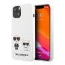 Чехол Lagerfeld Liquid silicone Karl & Choupette Hard для iPhone 13, белый
