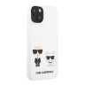 Чехол Lagerfeld Liquid silicone Karl & Choupette Hard для iPhone 13, белый