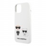 Чехол Lagerfeld Liquid silicone Karl & Choupette Hard для iPhone 13, белый