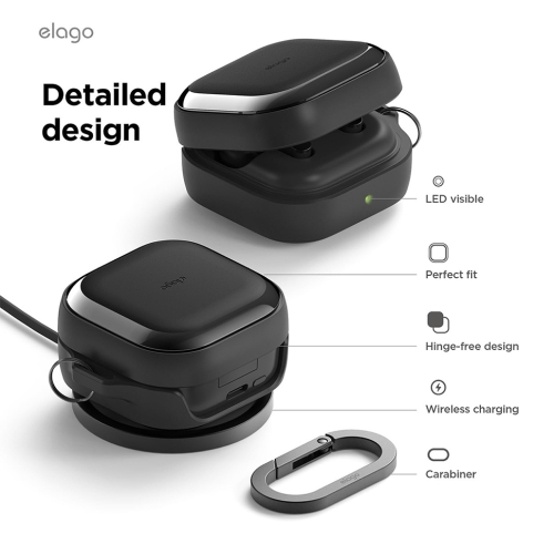 Elago для Galaxy Buds 4/4 Pro чехол EDC Hang case Black
