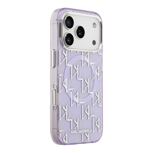 Karl Lagerfeld для iPhone 17 Pro Max чехол IML KL Monogram Metal camera Hard Purple (MagSafe)