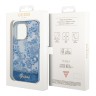 Чехол Guess Toile de Jouy w Electroplated camera Hard для iPhone 14 Pro, голубой
