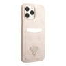 Чехол Guess PU 4G Double cardslot Metal triangle logo Hard для iPhone 13 Pro, розовый