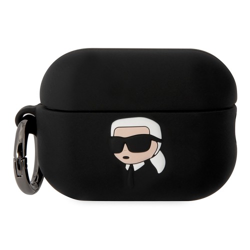 Чехол Lagerfeld Silicone case with ring NFT 3D Karl для Airpods Pro 2, черный