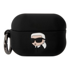 Чехол Lagerfeld Silicone case with ring NFT 3D Karl для Airpods Pro 2, черный