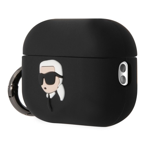 Чехол Lagerfeld Silicone case with ring NFT 3D Karl для Airpods Pro 2, черный