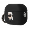 Чехол Lagerfeld Silicone case with ring NFT 3D Karl для Airpods Pro 2 (2022), черный