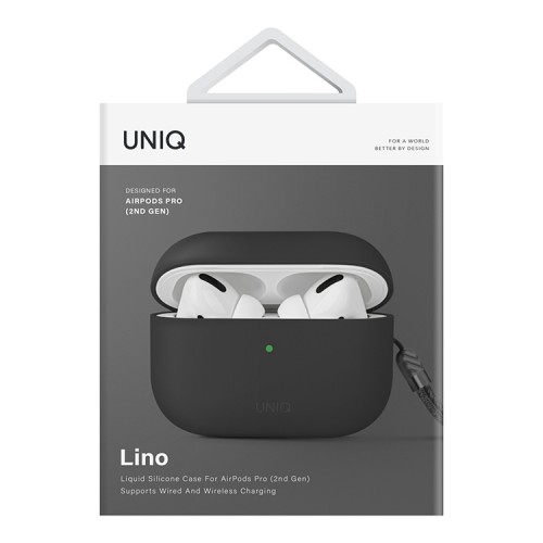 Чехол Uniq LINO Liquid silicone для AirPods Pro 2, серый