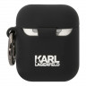 Чехол Lagerfeld Silicone case with ring Karl & Choupette для Airpods 1/2, черный