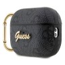 Чехол Guess PU leather 4G with metal logo с карабином для Airpods Pro 2, черный