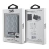 Karl Lagerfeld магнитный бумажник-подставка Wallet MagSafe Cardslot Stand Saffiano Monogram Plate loogo Silver