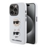 Lagerfeld для iPhone 15 Pro чехол Liquid Silicone NFT Karl & Choupette heads Hard White